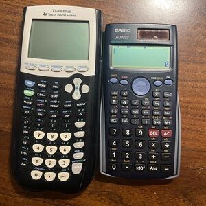 Texas Instruments TI-84 Plus Black and Casio fx 300 ES calculators